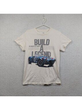 Shelby Cobra 427 Muscle Car T-Shirt Off-White / Ivory Graphic Tee Racing Sz S**